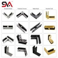 SVA-140 de haute qualité mat noir verre balustrade pince escalier balcon garde-corps porte-verre pince en verre