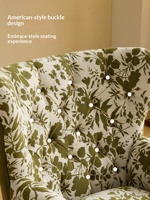 Fauteuil individuel vintage de style français pour salon, balcon, bureau, chambre, avec tissu floral et capitonnage, chaise longue de réception