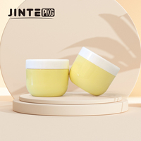 Pots de crème corporelle et de maquillage en plastique jaune personnalisés en forme de bol, 50ml, 80ml, 100ml, 120ml, 200ml, 250ml