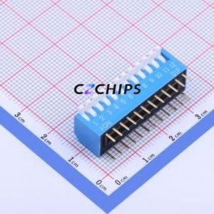 TE-12R DIP Switch Through hole Component (THT) Switch ( Number of Switch Sections: 12 )( Lead Spacing: 2.54mm ) - Product Image 1