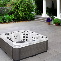 Jacuzzi de Lujo Sunrns para 5 Personas, Spa Exterior con 63 Jets de Hidroterapia, Sistema Plug and Play, Jacuzzi Balboa para Jardín
