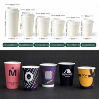 Gobelets jetables personnalisés de luxe à double paroi en carton argenté de qualité alimentaire, isolés, pour thé au lait chaud et café, avec couvercles, 16oz 500ml