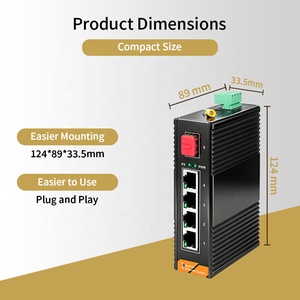 ตัวแปลงสัญญาณมีเดียอุตสาหกรรม 1 SFP 5 RJ45 กิกะบิต IP40 แบบติดตั้งบนราง DIN ความเร็วเต็ม 10Gbps สำหรับเครื่องเจาะอุโมงค์ใต้ดิน SH LINK - Product Image 2