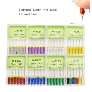 Fichiers Endo dentaires en acier inoxydable de haute qualité K-Files pour usage manuel 21mm /25mm perceuses de canal radiculaire de dentiste - Product Image 2