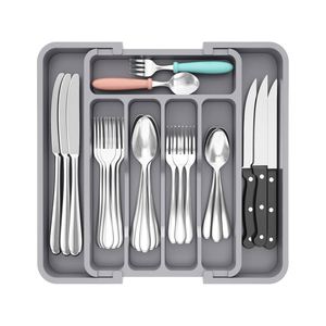 Modern Metal Kitchen <b>Drawer</b> Divider Cutlery <b>Storage</b> <b>Box</b> in Cabinets Standing Partition Knife Fork Chopsticks Rack - Product Image 1