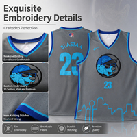 Maillot de basket-ball personnalisé brodé en direct d'usine, sublimation, nom et numéro de l'équipe cousus, séchage rapide, respirant, 100% polyester