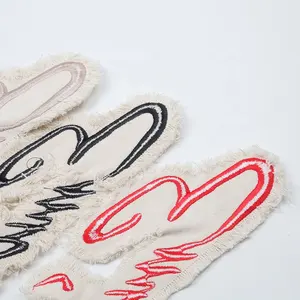 Applique Embroidered Parches Designer Benutzer definierte 3D-Buchstaben Logo Nähen Sie auf Fransen Stick patches für Kleidung