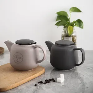 欧式亚光釉批发定制标志瓷茶壶