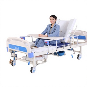 Lit médical semi-inclinable avec manivelle, trou pour toilettes et pot, construction en acier laminé à froid, garantie 3 ans, pour soins intensifs et à domicile - Product Image 2