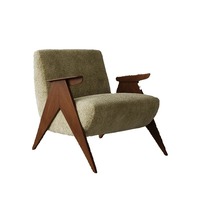 Fauteuil simple en bois massif Runwood, design minimaliste, style italien, pour salon.