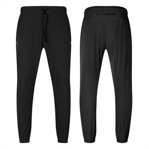Pantalones Deportivos de Punto para Hombre, Color Verde Oliva, Peso Medio, Cintura Elástica con Cordón Ajustable, Venta al Por Mayor OEM - Product Image 2