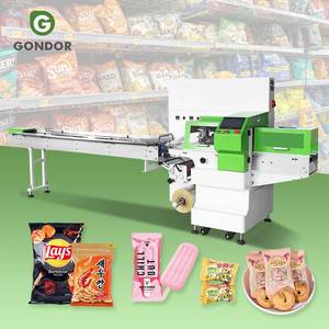 Machine d'emballage multi-flux pour pain, emballage plastique, oreiller, en-cas soufflé, biscuits, légumes, pour la crème glacée - Product Image 1