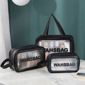 Custom Logo Clear PVC Zipper Fashion Cosmetic Bag with Letter Pattern Waterproof & Durable Makeup Wash for - Product Image 2