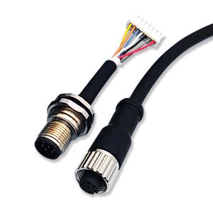 M12 Aviation Connector Cable With Fire Retardant Wire Harness For Sensor Applications - Product Image 1