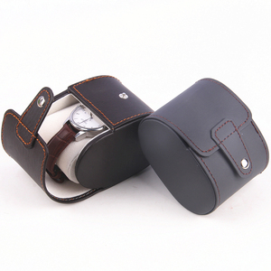 Estuche de Viaje para Reloj Edream con Logotipo Personalizado, de Lujo, Ecológico, con Cierre de Broche, en Cuero PU Negro - Product Image 1
