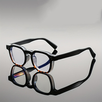 Lunettes photochromiques vintage anti-lumière bleue, monture épaisse à trois rivets, lunettes d'ordinateur pour hommes