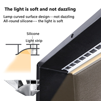 Produits de niche de stockage de douche éclairés par LED de 14x50 pouces Insert mural en plastique ABS Niche de douche avec éclairage pour salle de bain