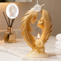   Feder-Maiden-Traum Kerzenform aus Silikon DIY Kreatives Ornament 3D Stereo Modern Einfach Handgefertigt für Innenbereich Familiengebrauch