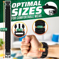 Bracelet en paracorde noir en gros avec boucle à dégagement rapide, bracelet en cordon de parachute tressé en nylon pour le camping et la randonnée en extérieur