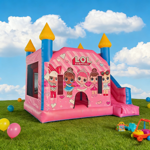 Château <span class=keywords><strong>gonflable</strong></span> commercial en PVC à thème pour enfants, idéal pour la location de fêtes, les centres commerciaux et l'usage domestique - Product Image 1