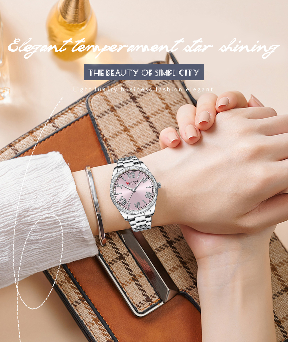 CURREN – montres de luxe pour femmes, montre-bracelet à Quartz et diamant pour dames et filles, mode, étanche, horloge