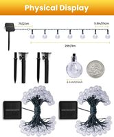 LED Modern Güneş Enerjili Dizili Işıklar Dış Mekan Su Geçirmez 12m 100 LED Güneş Enerjili 8 Aydınlatma Modu Sıcak Beyaz Çin