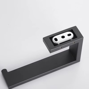 Ensemble d'accessoires de salle de bain modernes en acier inoxydable noir mat, porte-papier, barre porte-serviettes, porte-papier toilette en acier inoxydable - Product Image 4