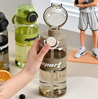 Bouteilles d'eau écologiques modernes pour hommes, femmes et étudiants, avec pailles anti-chute, couvercles pop-up et poignées compactes pour le sport et les voyages