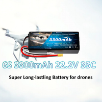 Batterie au lithium-ion de haute qualité 3300mah 3S/4S/6S 25C 11.1V 14.8V 22.2V pour drones et avions sans pilote Stock de masse