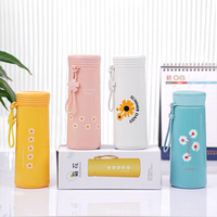 Botol Minum Kaca Dinding Ganda Bulat Custom Pabrik, Grosir Botol Air Kosong untuk Minuman Panas dengan Logo