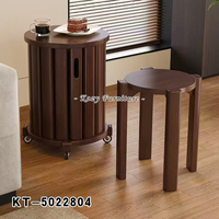 Ensemble table basse et chaises rondes en bois, style luxe léger pour la maison