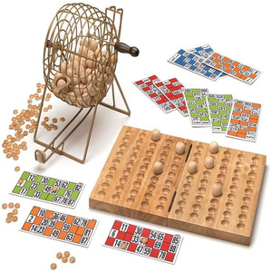 Deluxe Home Bingo set Wooden Board Game Toy