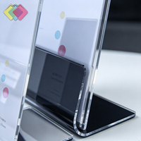 Support de menu de table en acrylique transparent, double face, avec logo personnalisé, pour restaurant et commerce de détail