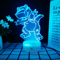 Lampe de nuit LED 3D créative en forme de dinosaure, personnalisable, avec télécommande et impression de logo pour chambre à coucher, vente chaude