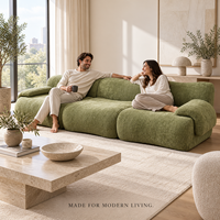 Canapé modulaire moderne 3 places sans cadre, entièrement en mousse, assise profonde, compressé sous vide, sans structure pour salon