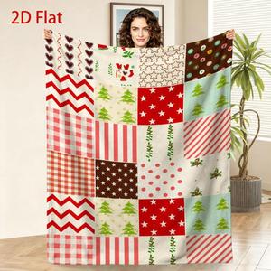 Manta de Franela Navideña con Diseño de Reno, Galleta de Jengibre y Santa Claus, Manta para Siesta, Cálida, Acogedora, Súper Suave, OEM ODM - Product Image 5