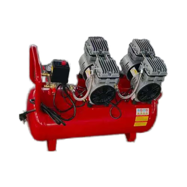 New 2hp 750Wx2 60L Oil Free Silent Portable AC Powered Air Cooled Industrial Air Compressor with Multi-Voltage Pump & Motor