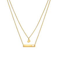 Collier personnalisable en acier inoxydable plaqué or 18 carats PVD, avec pendentifs cœur, papillon et infini gravés, style classique et minimaliste