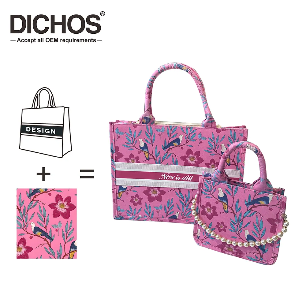 Custom Pattern Flower Fashion Designer Luxury Handbags Brand Book Tote Bags for Women Ladies