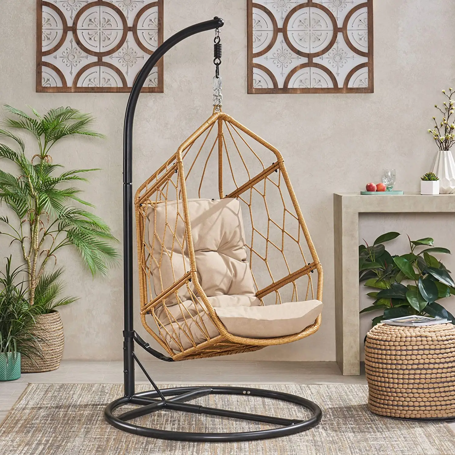 garden rattan wicker hanging chair basket outdoor furniture egg swings patio