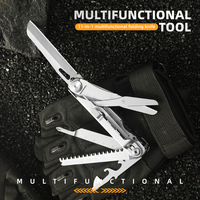 Couteau multifonctionnel pliable de poche en acier inoxydable 7 en 1, outils de camping multifonctions avec ciseaux
