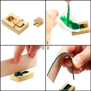 Chất Liệu Đồng Thau Dụng Cụ Chế Biến Cạnh Da Hộp Sơn Dầu Cạnh Da Với <span class=keywords><strong>2</strong></span> Con Lăn Bằng Đồng - Product Image 4