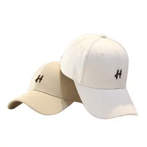 High Quality Unisex 6panel Beige Custom 3d Embroidered Men Baseball Hat Blank Golf Sport Dad Cap