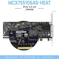 Tarjeta de red Mellanox MCX755106AS-HEAT CX7 QSFP112 NDR200 IB 200G de doble puerto PCI de 10 Gbps