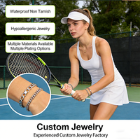 Bracelet de tennis en acier inoxydable Mosen Jewelry, chaîne à maillons argentée, bracelet de sport pour femmes, fitness, étanche, vente en gros