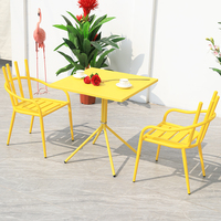 Ensemble chaise et table en alliage d'aluminium et métal durable avec écran solaire imperméable pour balcon extérieur