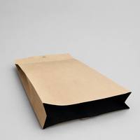 Sachet Doypack en papier kraft vierge avec soufflet latéral et trou de suspension, finition mate, emballage de détail écologique pour noix, thé, céréales