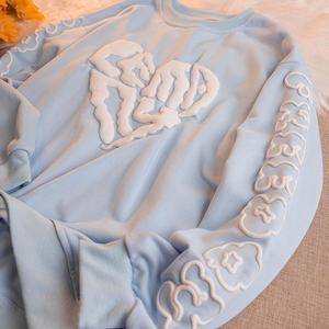 Sweat-shirt à capuche en mousse japonaise personnalisé, sweat-shirt en molleton français, sweat-shirt de haute qualité avec impression 3D en relief - Product Image 2