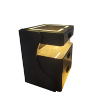 Tables de chevet intelligentes avec plateau en verre trempé et haut-parleurs Bluetooth + prise de charge USB et type-C + charge sans fil + coffre-fort