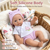 Poupée Reborn Fille de 13 Pouces en Silicone, Jouet Doux Réaliste, Nouveau-né Fait Main, Matériaux Souples, Yeux en Acrylique Peints à la Main